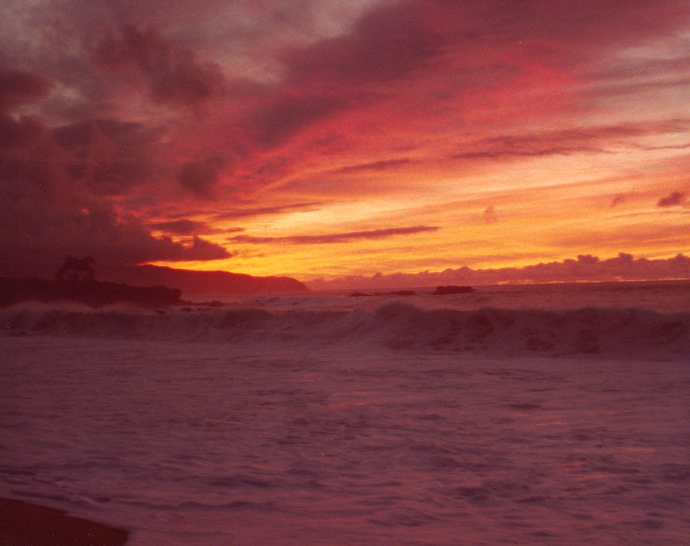 Waimea Bay Sunset 1979 Lee Schondorf